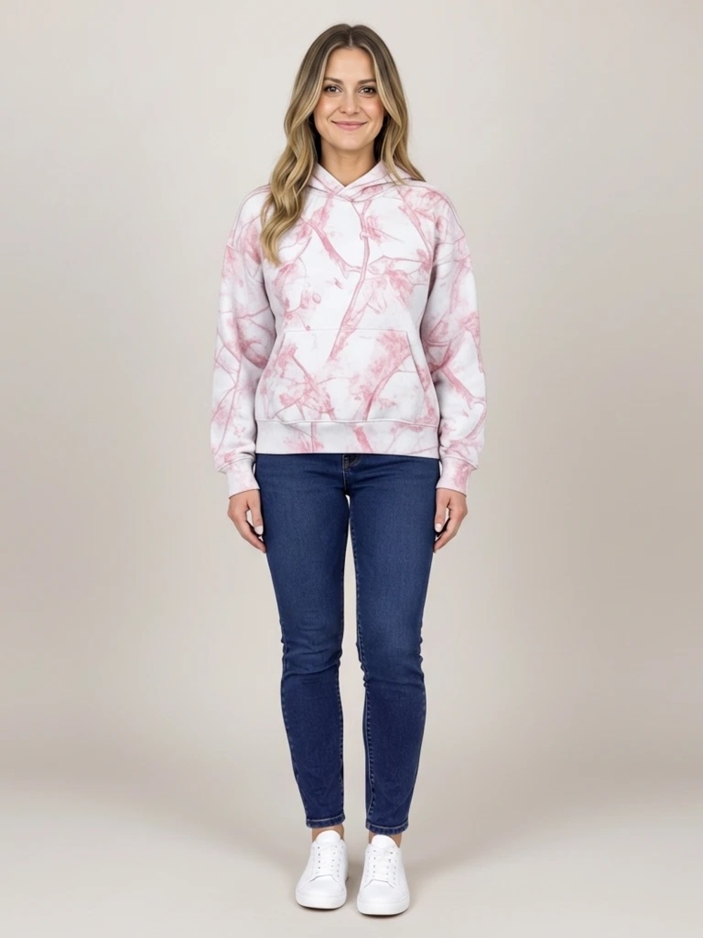 Abercrombie Sunday Hoodie Pink Camo SoftAF Fleece Women’s Medium